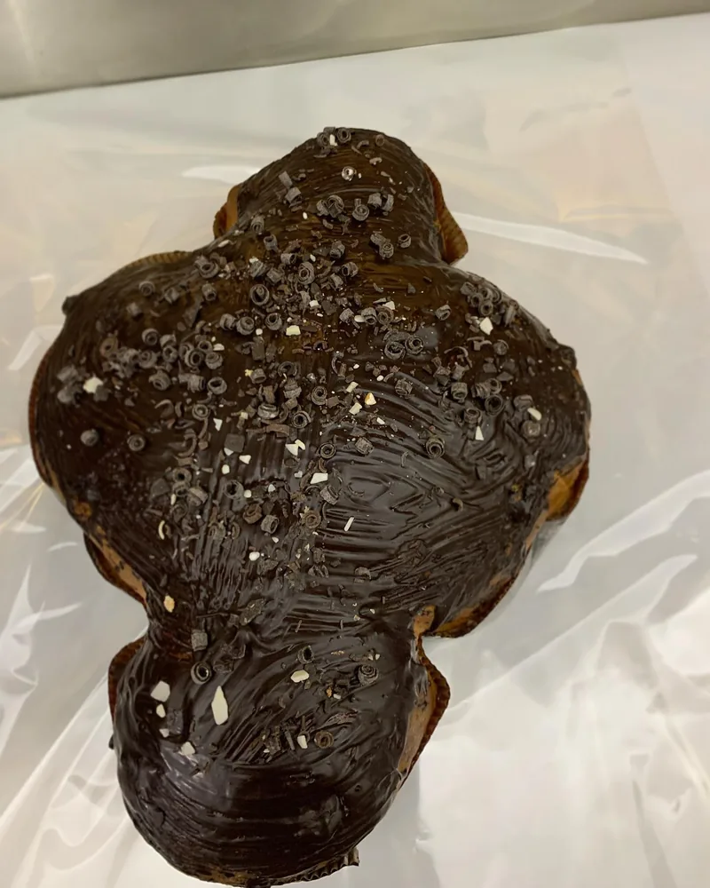 Colomba pasquale ricoperta di cioccolato fondente